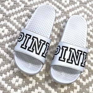 Vs Pink Slides : White/ Black Sz Small 6/7